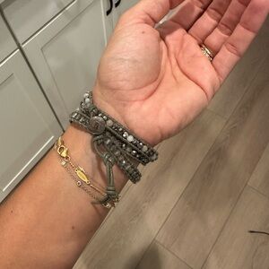 Chan Luu Gray Beaded Wrap Bracelet